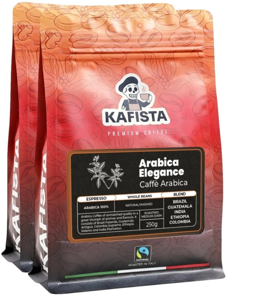 Kafista Zrnková Káva „Arabica Elegance“ – 100 % Arabica zmes, Pražená v Taliansku 2× 250 g