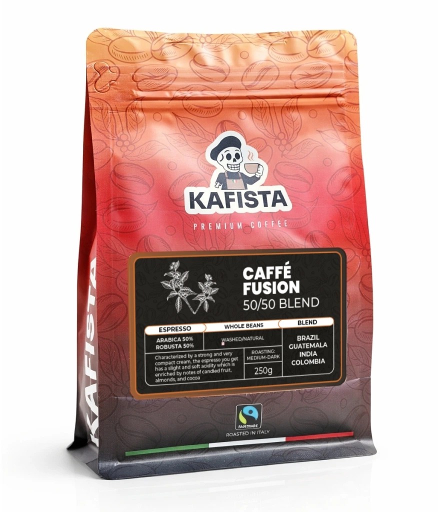 Kafista Zrnková Káva „Café Fusion 50/50“ – Zmes Arabica & Robusta, espresso 250 g