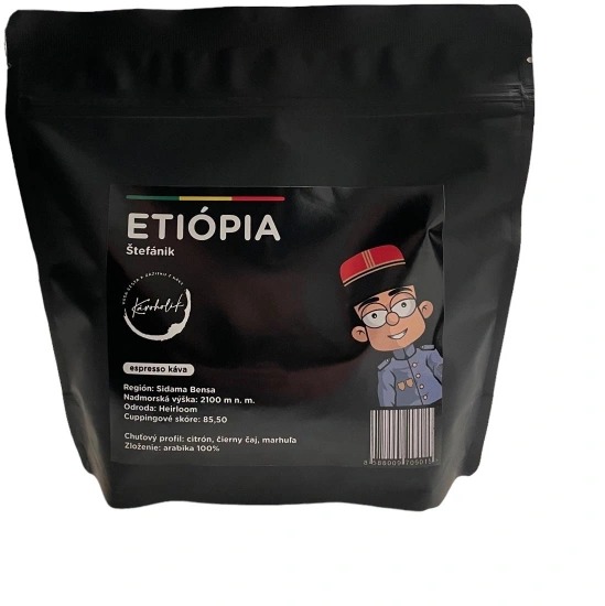 KÁVOHOLIK, káva Štefánik – Etiópia, 100 % arabika 250 g, zrno