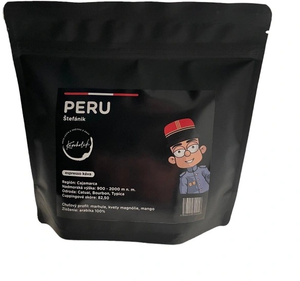 KÁVOHOLIK, káva Štefánik – Peru, 100 % arabika, 250 g, zrno