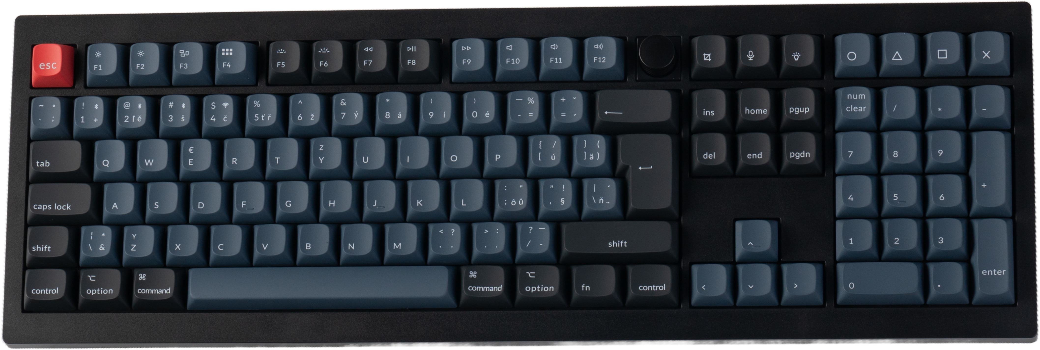 Keychron V6 Max Swappable RGB Backlight Red Switch – Black – Knob Version, CZ/SK