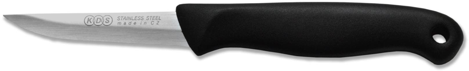 KDS Nôž kuchynský hornošpicatý 7,5 cm, čierny