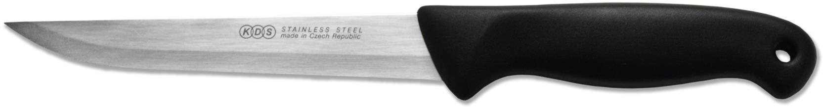 KDS Nôž kuchynský hornošpicatý 15 cm, čierny
