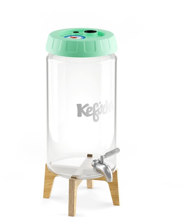 Kefirko Kombucha fermentor so stojančekom a výčapom, 4 l, zelený