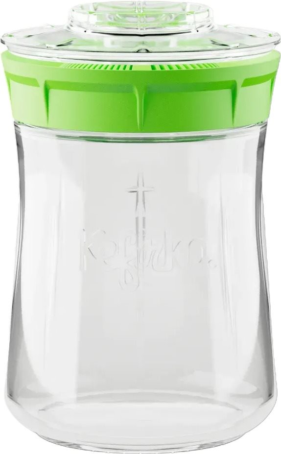 Kefirko Kefírový kombucha fermentor a pestovateľská nádoba na klíčky, objem 900 ml, zelený
