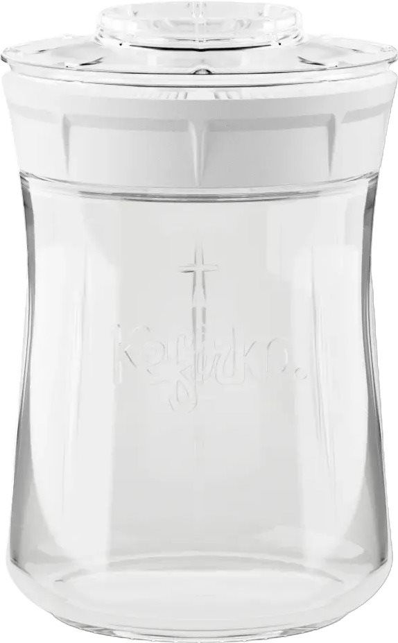 Kefirko Kefírový kombucha fermentor a pestovateľská nádoba na klíčky, objem 900 ml, biely