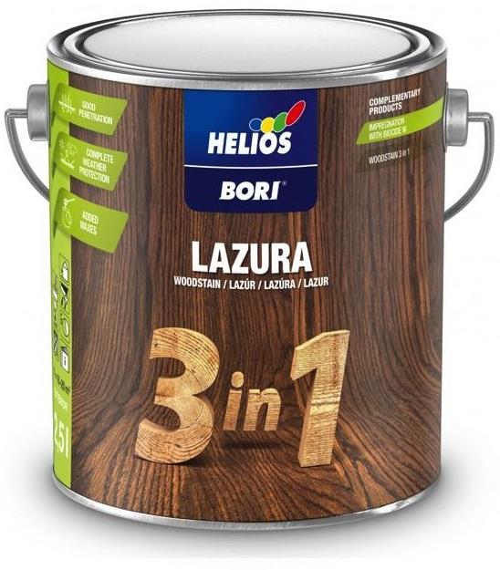 Kansai Helios Bori lazúra 3in1, 2,5 l, odtieň 1 Bezfarebná