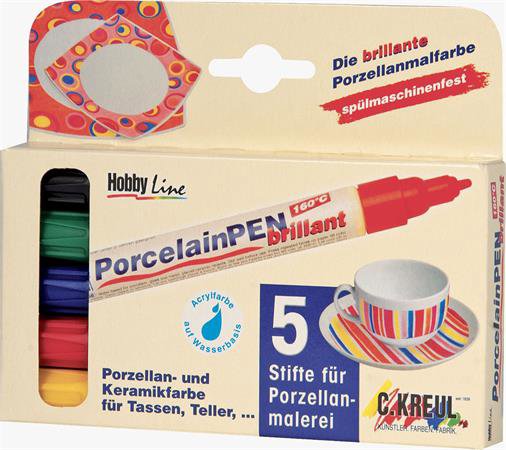 KREUL na porcelán, sada BRILLANT, 5 farieb