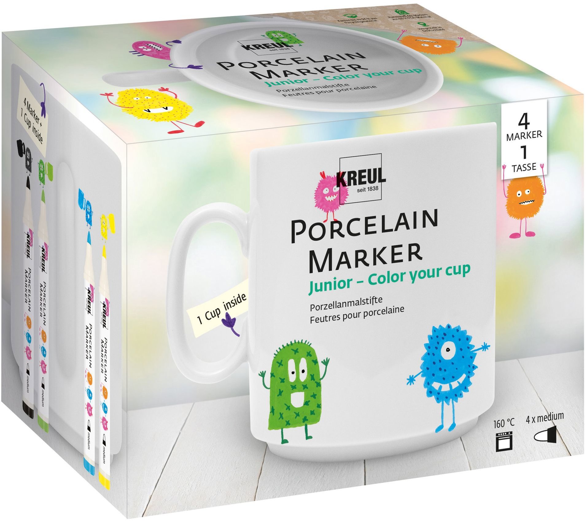 KREUL Porcelain Marker medium Junior Set Vyfarbite si šálku