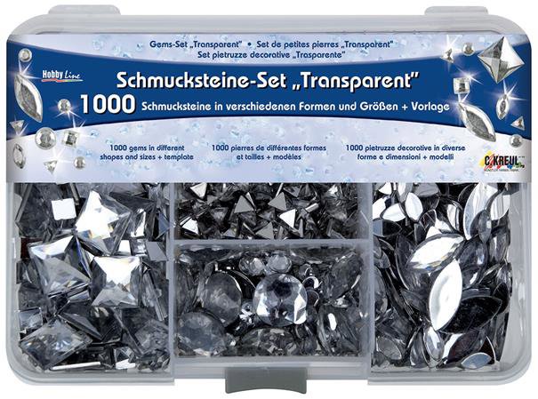 KREUL štrasové kamienky priehľadné – súprava 1000 ks
