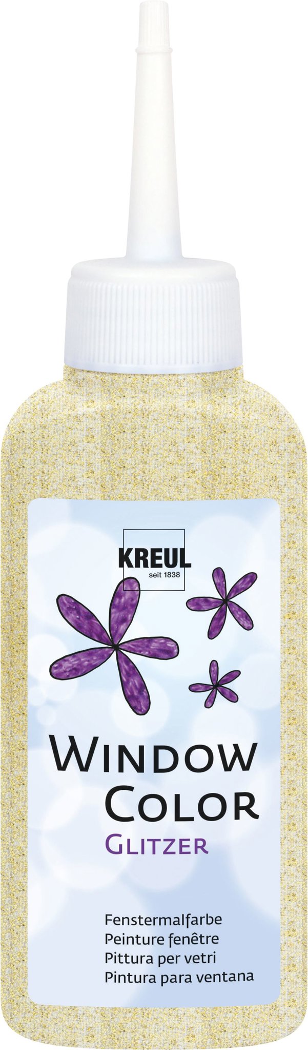 KREUL Window Color, Glitter-Gold, 80 ml