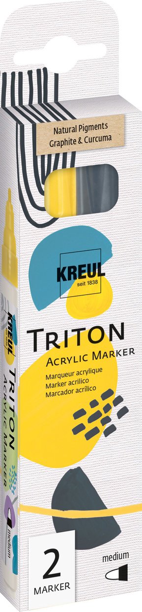 KREUL TRITON edge, 1 – 4 mm, Curcuma a Graphite
