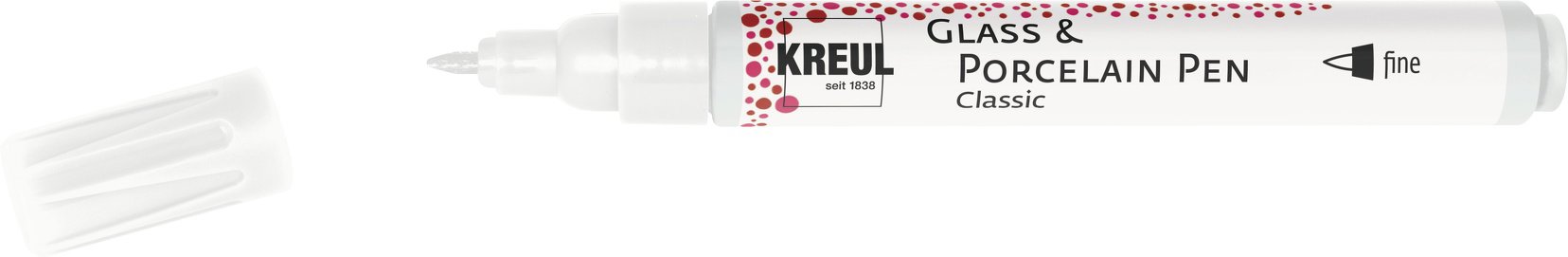KREUL na sklo a porcelán CLASSIC, 1 – 2 mm, biely