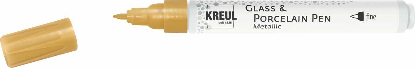 KREUL na sklo a porcelán METALLIC, 1 – 2 mm, zlatý