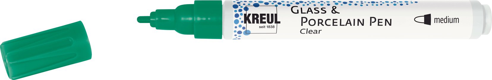 KREUL na sklo a porcelán CLEAR, 2 – 4 mm, transparentný zelený