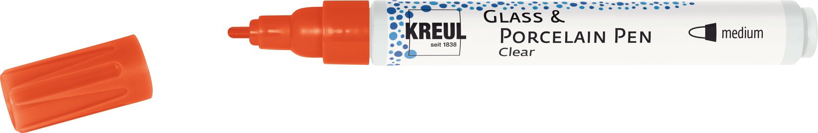 KREUL na sklo a porcelán CLEAR, 2 – 4 mm, transparentný červený