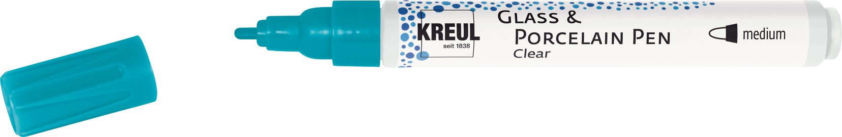 KREUL na sklo a porcelán CLEAR, 2 – 4 mm, transparentný tyrkysový