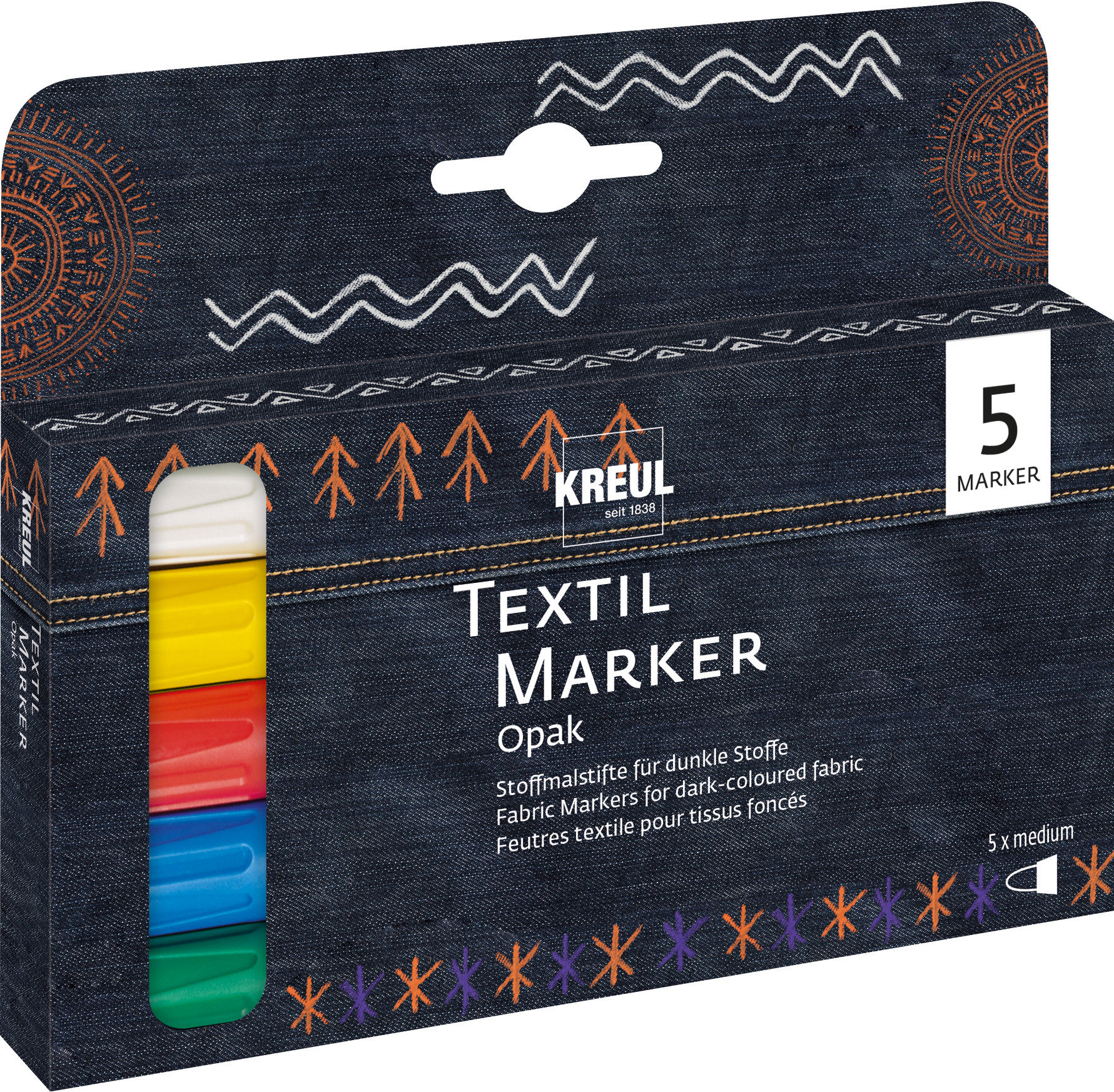 KREUL Javana Texi Max OPAK na textil 2 – 4 mm, 5 farieb