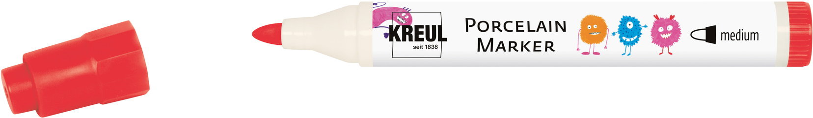 KREUL na sklo a porcelán, medium, červený