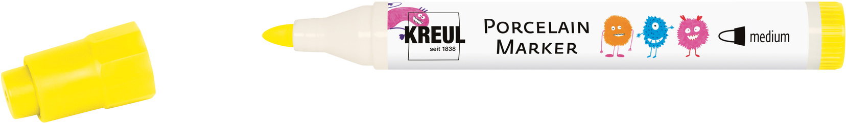 KREUL na sklo a porcelán, medium, žlutý