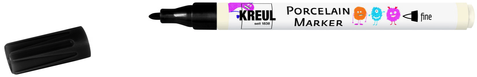 KREUL na sklo a porcelán, 1 - 2 mm, černý