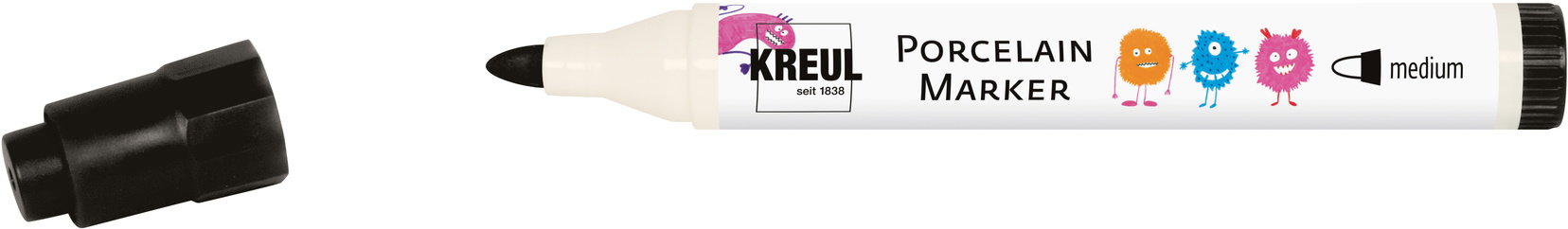 KREUL na sklo a porcelán, medium, černý
