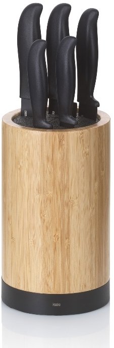 KELA Sada nožov v stojane Acida bambus čierny 24 cm 13 cm