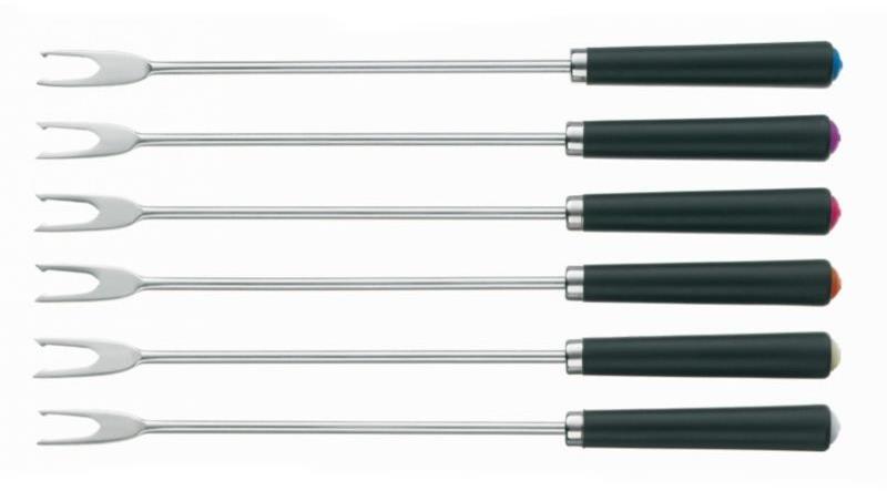 KELA Fondue vidlička Morena súprava 6 ks nehrdzavejúca oceľ čierna