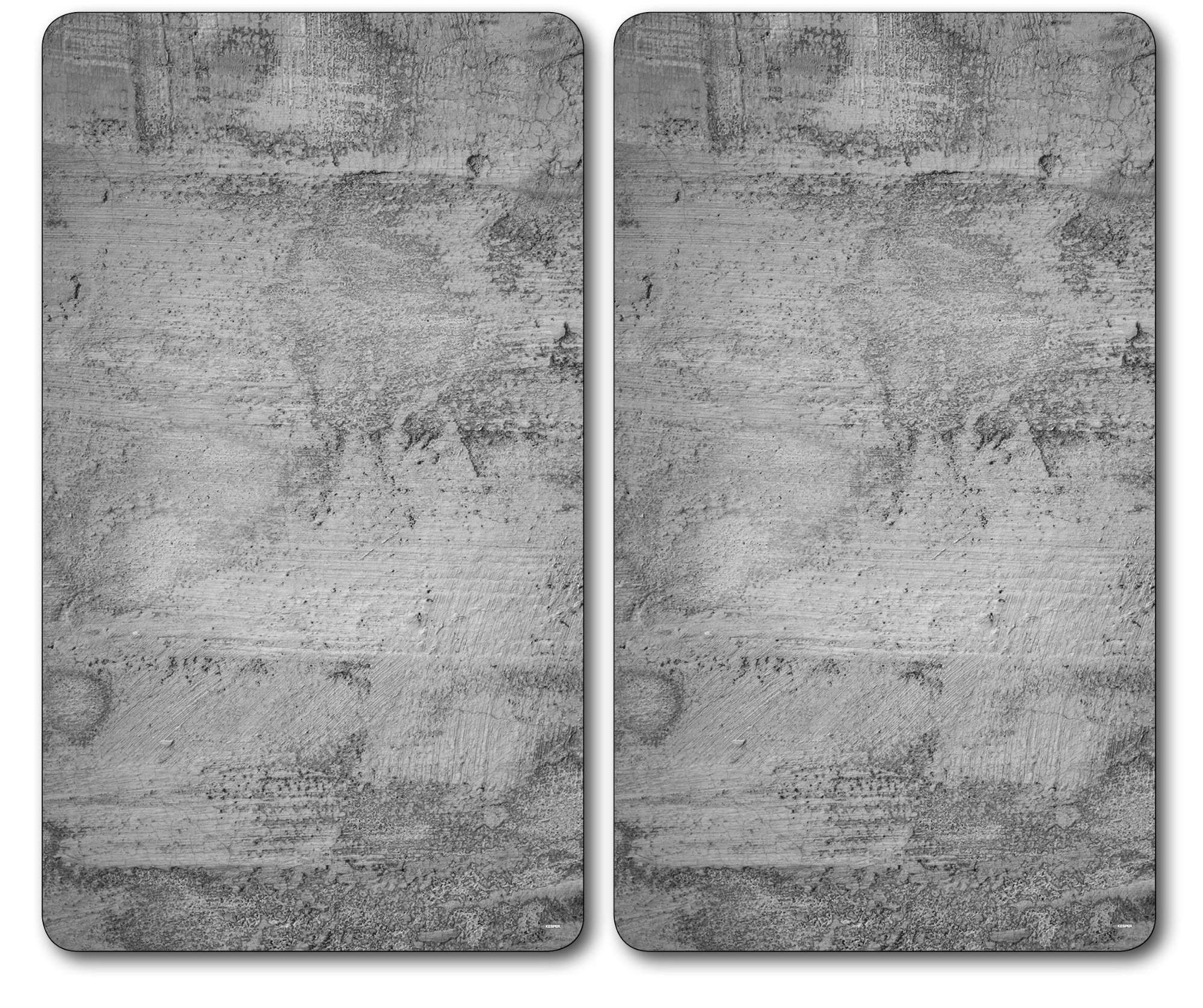 Kesper Multifunkčná doska zo skla, motív: betón, 2 ks, 52 × 28,5 cm