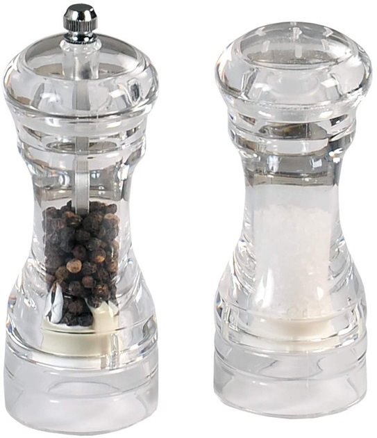 Kesper Mlynček na korenie a soľnička 14 cm, priehľadný akryl
