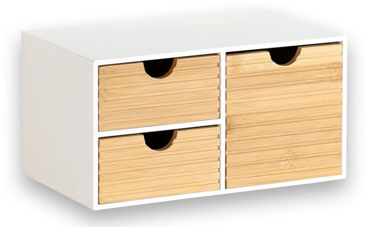 Kesper Organizér s 3 zásuvkami, 27 × 16 × 14 cm, biely/prírodný