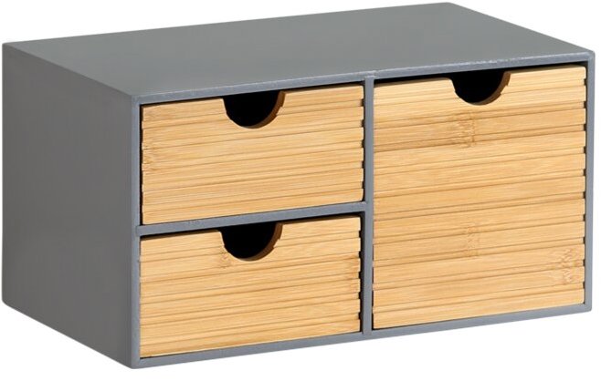 Kesper Organizér s 3 zásuvkami, 27 × 16 × 14 cm, sivý/prírodný