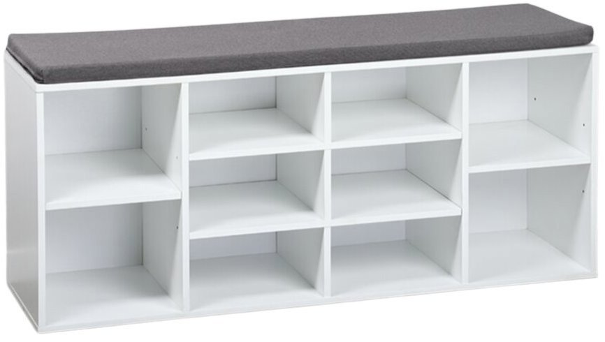 Kesper Botník s podsedákom 103 × 29,5 × 48 cm, biely/sivý