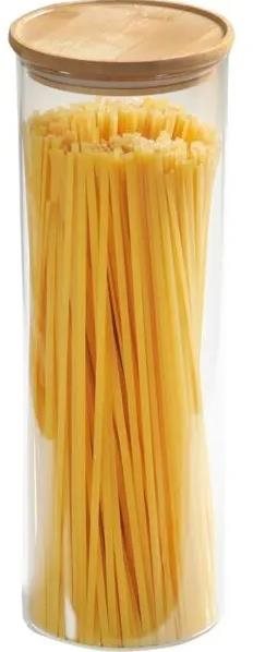 Kesper Sklenená dóza s bambusovým vekom a kovovým uzáverom, 1800 ml