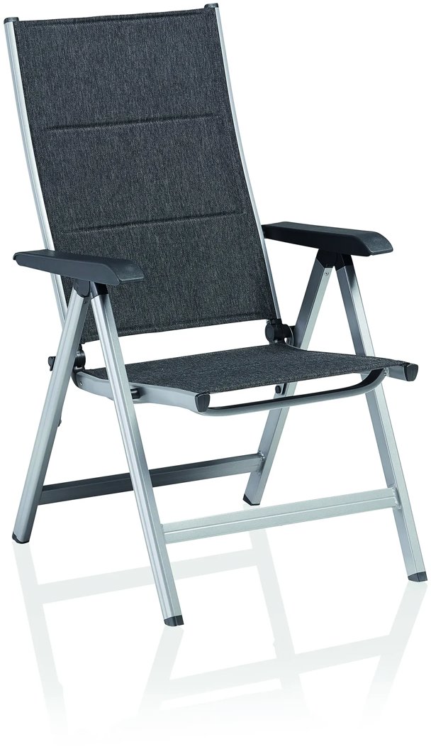 Kettler Basic Plus Padded Polohovacie hliníkové kreslo strieborné/antracit