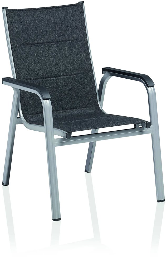 Kettler Basic Plus Padded Hliníkové kreslo strieborné/antracit