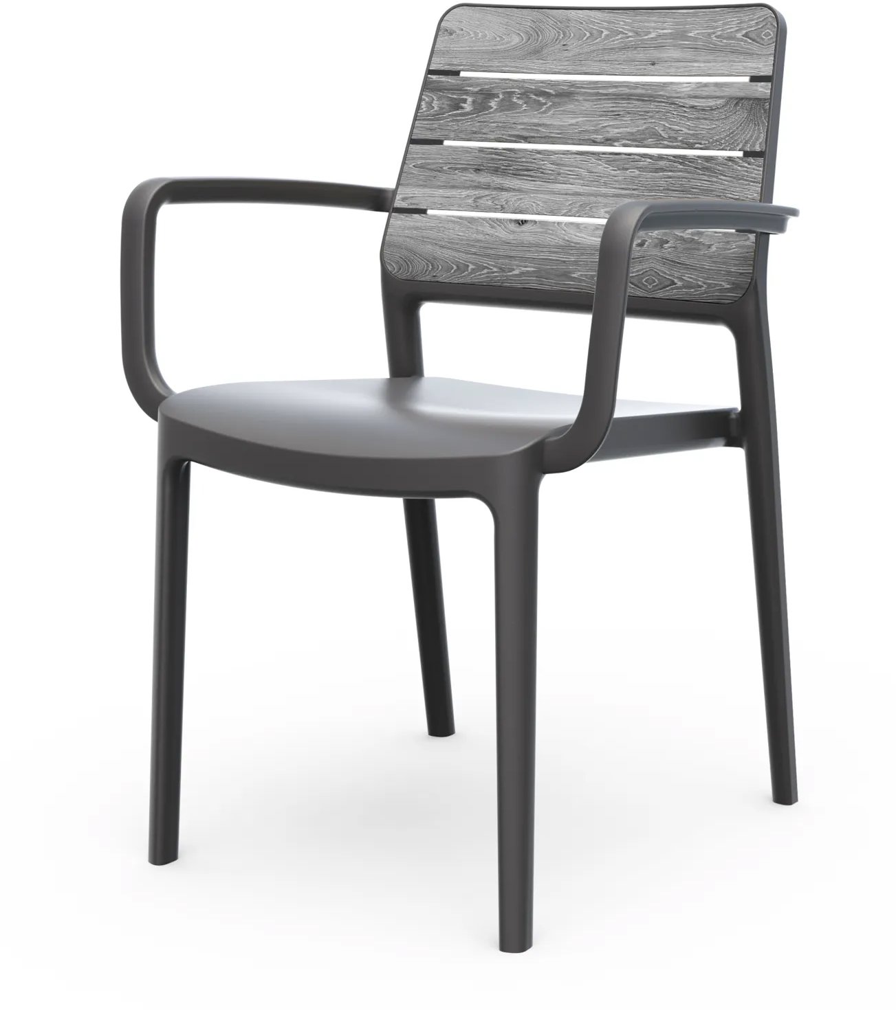 Keter DECO PORTO s lakťovými opierkami – storm grey/grafit