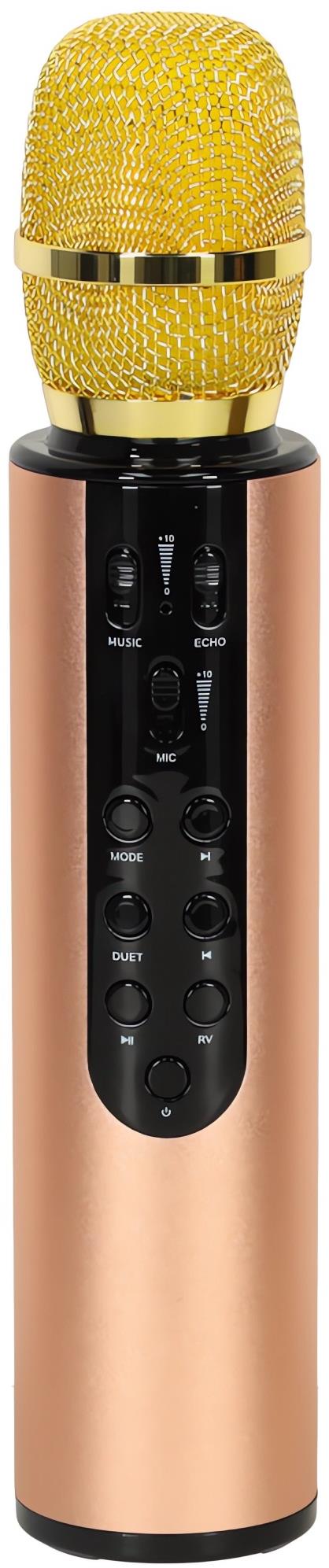 KIK KX3382 Karaoke bluetooth mikrofón, 2000 mAh zlatý