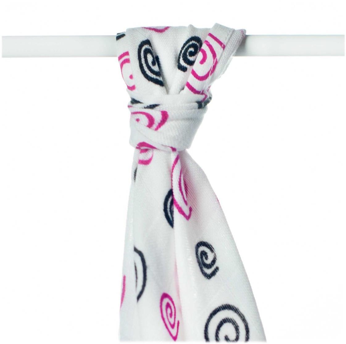 KIKKO XKKO BMB Bambusová osuška 90 × 100, Spirals & Bubbles, Magenta Spirals