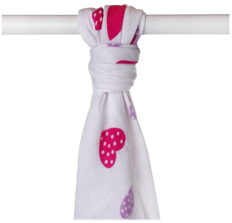 KIKKO XKKO BMB Bambusová osuška 90 × 100, Hearts & Waves, Lilac Hearts