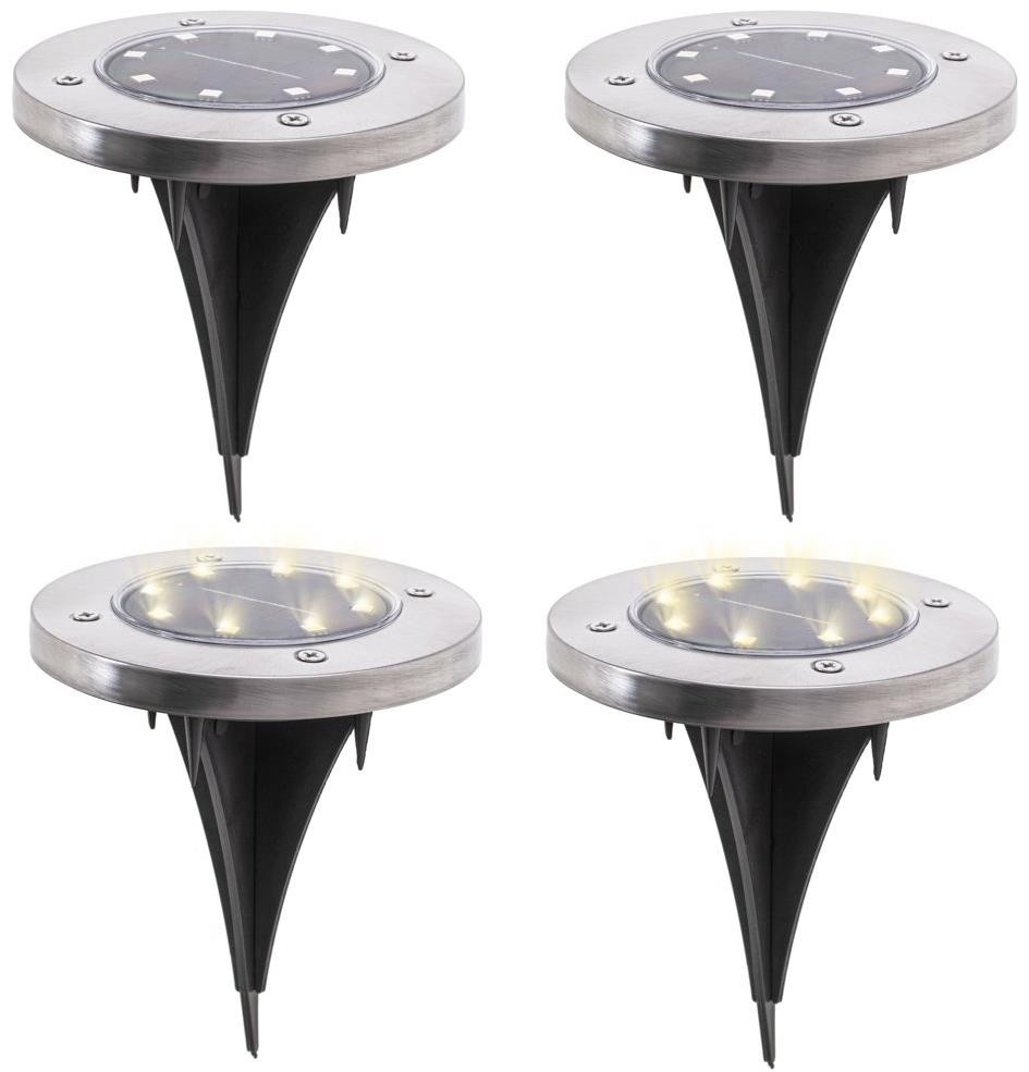 KIK KX4964 Záhradná solárna lampa 8 LED 4 ks studená biela