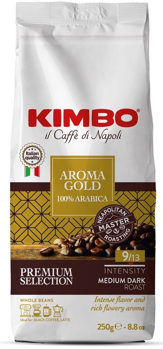 Kimbo Retail Aroma Gold 100 % Arabica 250 g zrnková