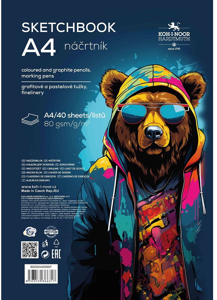 KOH-I-NOOR 9920 náčrtník A4, 80 g/m2, 40 listov