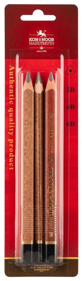 KOH-I-NOOR 1833 trojhranné grafitové 2B, 4B a 6B - sada 3 ks