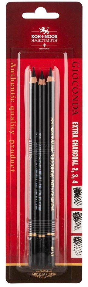 KOH-I-NOOR 8811 sada 3 ks umělých uhlů v tužce, gradace 2, 3, 4