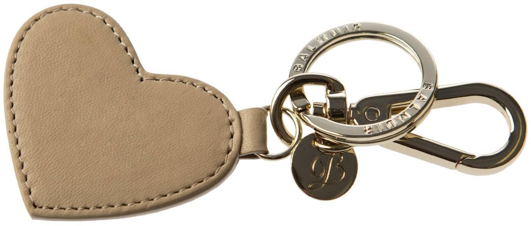 Balmuir Heart kožený prívesok na kľúče, béžový