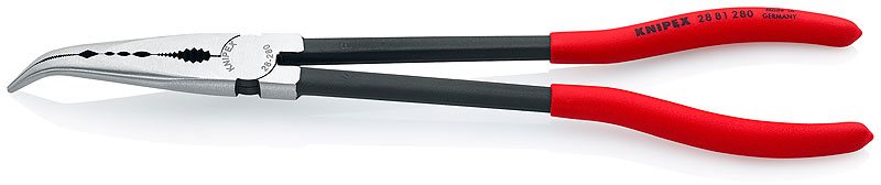 Knipex kliešte montážne zahnuté, 280 mm 2881280