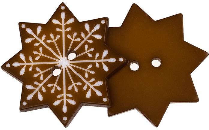BELLATEX Súprava 3 ks, 3,5 cm vločka hnedá – 400618