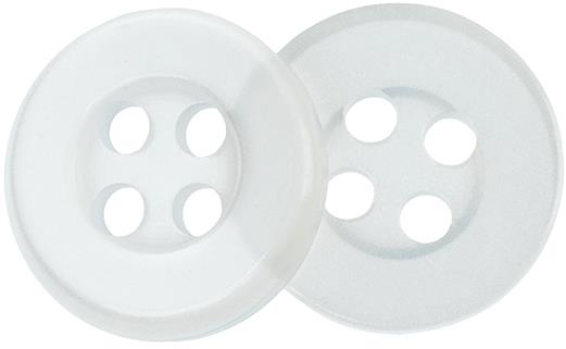 Bellatex Gombík 1 cm priehľadný 4 dierky 401292 súprava 6 ks