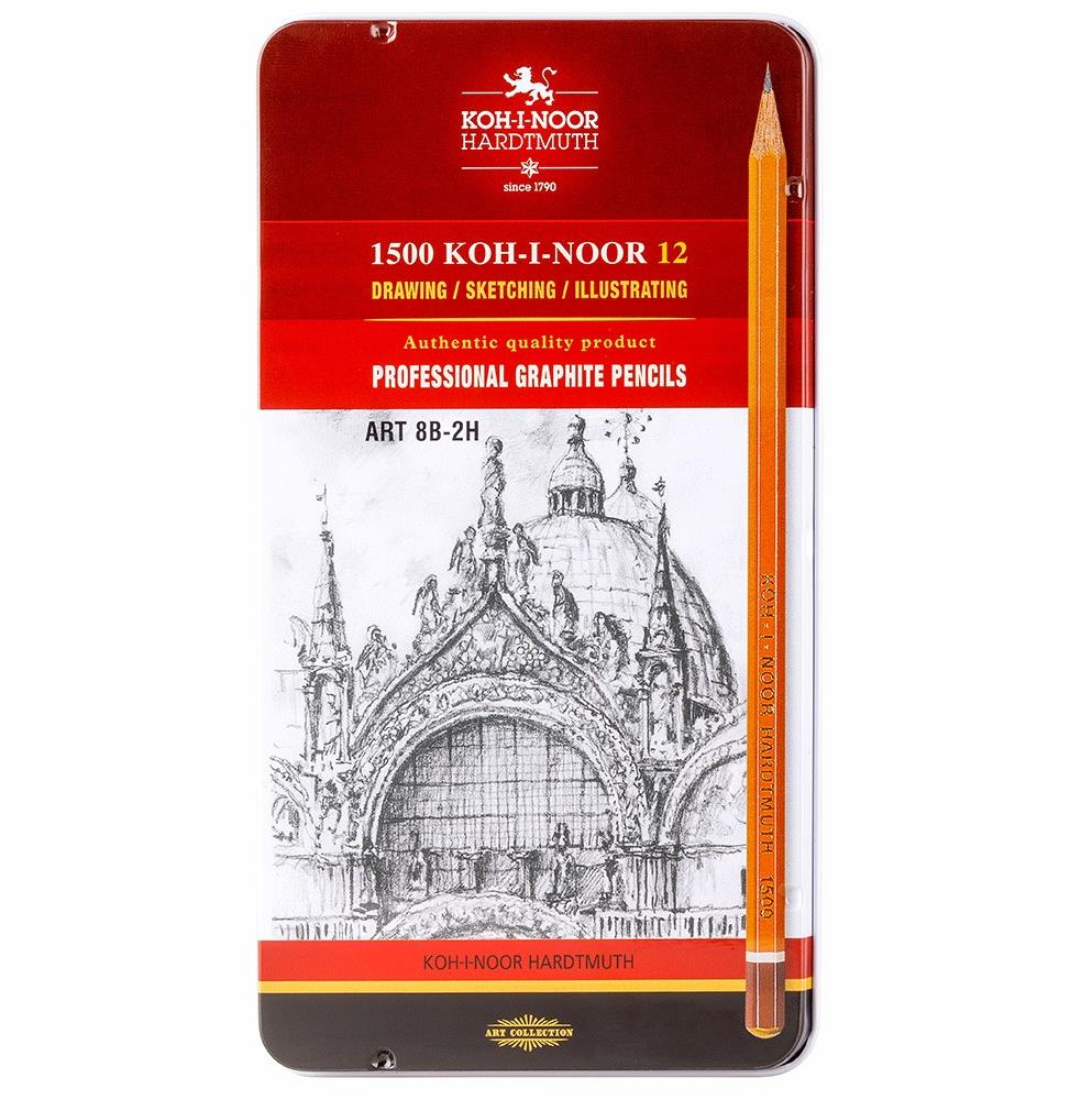 Koh-i-noor 1502/12 – súprava grafitových ceruziek ART, 8B-2H – 12 ks